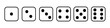 Set of monochrome dices. Vector isolated dice icons