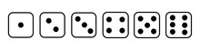 Set Of Monochrome Dices. Vector Isolated Dice Icons