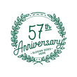 © JohnyBlack - 57 years anniversary design template. 57th anniversary celebration hand drawn logotype. Vector illustration.
