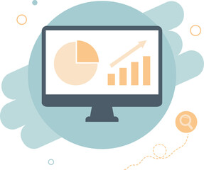 Wall Mural - modern flat design for analysis website banner. illustration concept for business analysis, market r