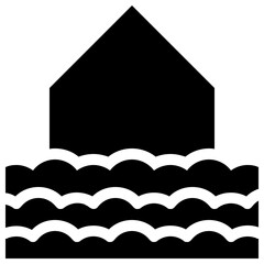 Poster - flood house icon