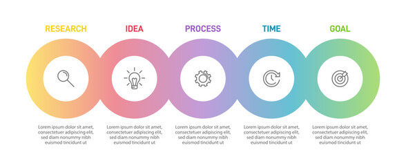 Vertical infographic design with icons and 5 options or steps. Thin line. Infographics business concept. Can be used for info graphics, flow charts, presentations, mobile web sites, printed materials.