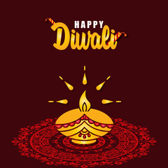 Wall Mural - Diwali festival design.