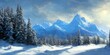 Winter landscape illustration digital art background fantasy wallpaper 
environment nature concept cold snow weather wilderness
