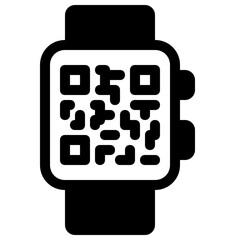 Canvas Print - qrcode line icon