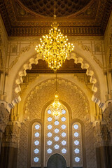 Wall Mural - interior of a mosque, hassan ii mosque, casablanca, morocco, north africa, 