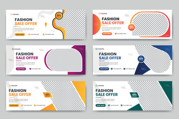 Wall Mural - Modern fashion sale social media facebook cover banner template. web banner layout set