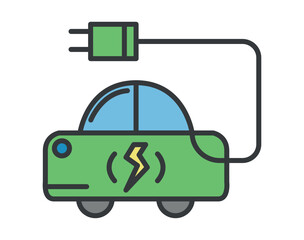 Poster - electric car ecology icon