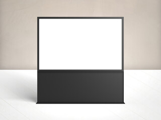 Wall Mural - 3D illustration. Screen digital stand banner isolated on wall background.