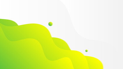 Wall Mural - Modern Abstract Background with Fluid Liquid Waves Vibrant Yellow Green Gradient Color