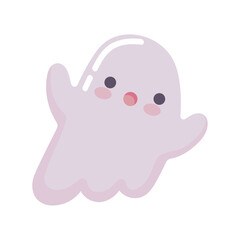 Sticker - cute ghost isolated white background