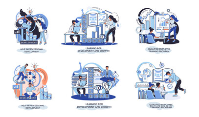 Help in professional development. Qualified employee training program. Learning for software development and growth. Agile project management devOps team, project life scrum meeting. Creative metaphor