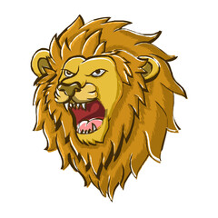 Canvas Print - lion head cartoon illustration