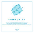 © Randi - The Hands of a Diverse Group of People Gathered. The Concept of Cooperation, Unity, Togetherness, Partnership, Agreement, Teamwork, Social Community or Movement. Eps10 Vector