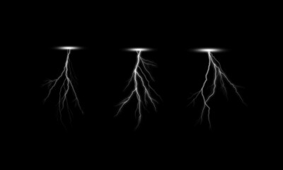 Wall Mural - set of thunder and thunder effects.