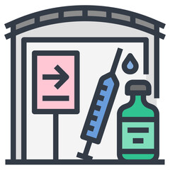 Sticker - health center icon