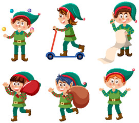 Poster - Christmas elves cartoon character collection