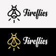 Set Lamp Light Bulb Style Fireflies Inspiration Identity Business Logo Design Vector