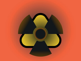 Sign of a zone of increased radiation hazard. Vector image. Radiation pollution. Nuclear danger. Zone of nuclear destruction. Warning sign. Attention is dangerous. Infected area.