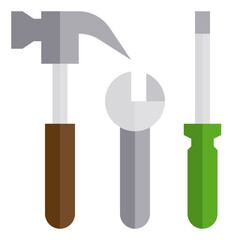 Wall Mural - hand tools flat style icon
