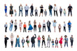 © Анна Демидова - Lots of adults and children. Men and women, boys and girls of different ages, professions, interests. Set, collage. Isolated on white background. Freedom, peace and friendship.