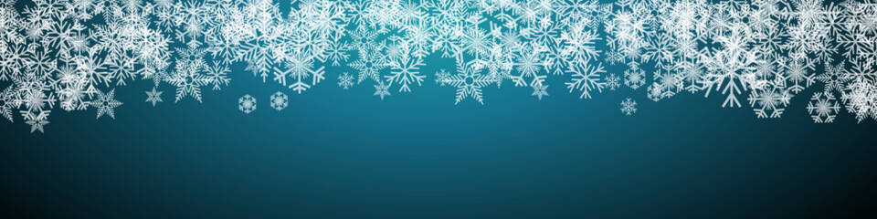 Vector Winter Background. A cold Christmas with snowfall and ice crystals banner