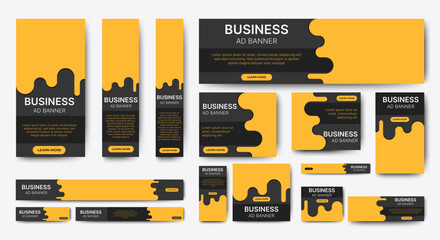business ad banners design web template set. abstract banners layout. vector background for web ads,