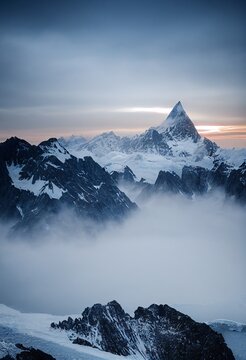 Wall Mural -  - snow covered mountains in winter