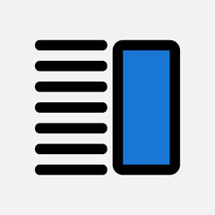 Layout icon in filled line style, use for website mobile app presentation
