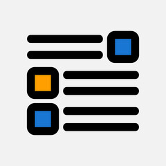 Layout icon in filled line style, use for website mobile app presentation