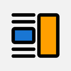 Layout icon in filled line style, use for website mobile app presentation