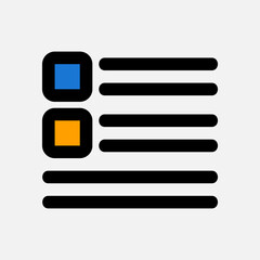 Layout icon in filled line style, use for website mobile app presentation