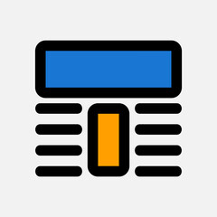 Layout icon in filled line style, use for website mobile app presentation
