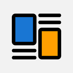 Wall Mural - layout icon in filled line style, use for website mobile app presentation