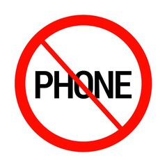 Sticker - No phone sign icon , forbidden sign icon 