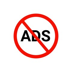 Wall Mural - No ads sign icon, stop ads sign icon 