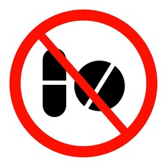 Canvas Print - No drugs sign icon, prohibited drugs icon