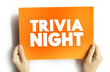 © dizain - Trivia Night text concept on card for presentations and reports