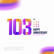 103 Year Anniversary Icon Vector Template Design Illustration