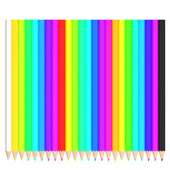 3d rendering illustration of a set of coloured pencils