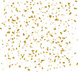 golden confetti overlay isolated on white background, vector illustration