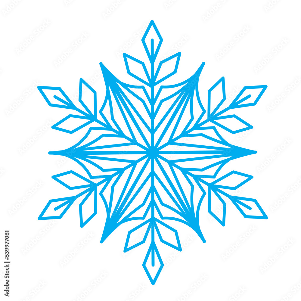 snowflake-symbol-blue-silhouette-isolated-on-white-background-stock