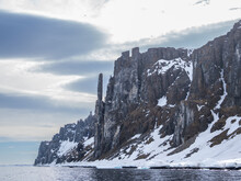 The Famous Bird Cliffs At Alkefjellet, Literally Meaning Mountain Of The Guillemots, Svalbard