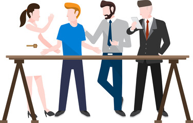 Set PNG illustrations flat design concept business and working activity in company.