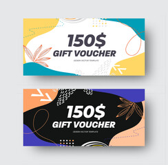 Wall Mural - vector gift card template with abstract design.