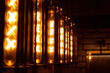 Light vintage bulbs lantern in loft style.