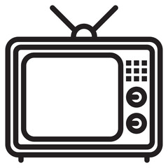 Wall Mural - television outline style icon