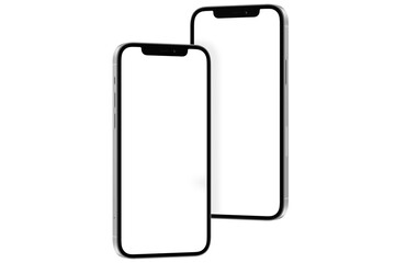 Wall Mural - smart phone isolated on white screen for make mockup premium png