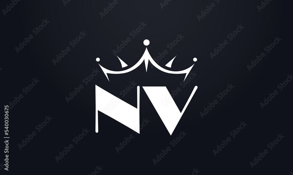 King crown logo design vector and extra bold queen symbol Stock Vector ...