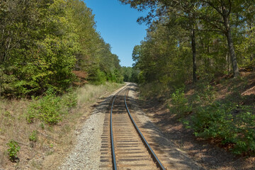 view along the railway of the arkansas missouri railroad, arkansas